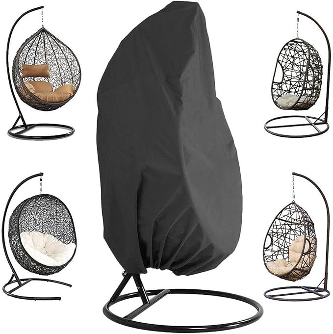 ConPus Patio Hanging Chair - Waterproof Outdoor Egg Chair with Durable Hem Cord, 210D Oxford Wicker, 115cm D x 190cm H