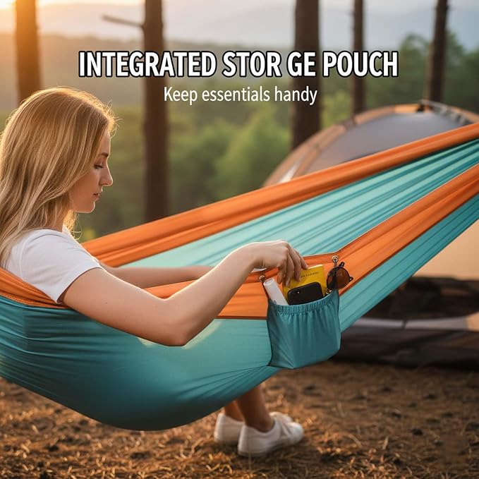 YSUEFIJO Relaxing Camping Hammock, Outdoor Hammock Perfect for Travel Or Backyard, Hanging Hammock Lightweight and Portable, Easy to Hang, Comfortable Lounge, Weight Capacity 300kg