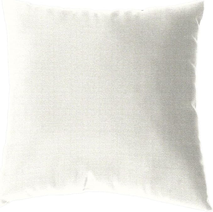 Cushion Source 17" x 17" Sunbrella Throw Pillow, Indoor/Outdoor Decorative Pillow, Fade and Water Resistant, Sunbrella Canvas White