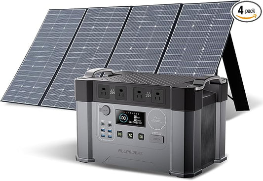 ALLPOWERS S2000 Pro Portable Power Station with SP037 400W Solar Panel, 2700W (AC+DC)/100W USB-C Output 1451Wh MPPT Solar Generator, 1.5 Hr Fast Charge Solar Backup Power for Home RV Outdoor Camping