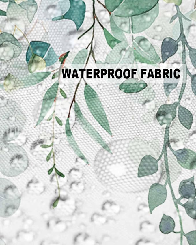 Eucalyptus Leaves Outdoor Pillow Covers Pack of 2, Watercolor Green Plants Waterproof Pillow Covers Seasonal Spring Summer Throw Pillowcase for Patio Funiture Garden Tent, 18 x 18 inch