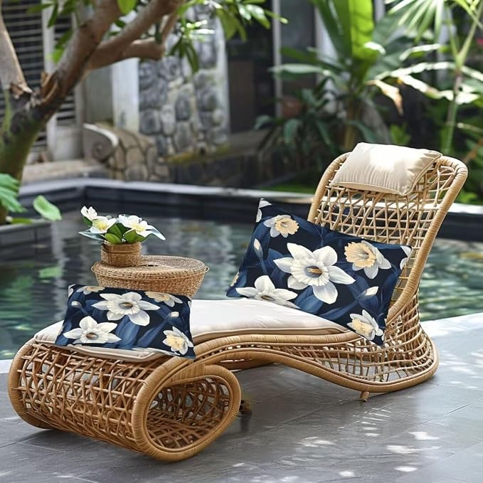 Outdoor Pillows Waterproof Set of 2 Outdoor Pillow Covers 16x24 Inch, Dark Throw Pillows Flower Pillow Covers, Summer Garden Decorative Pillows Outdoor Pillows for Patio Furniture Car Home Decor-hs301