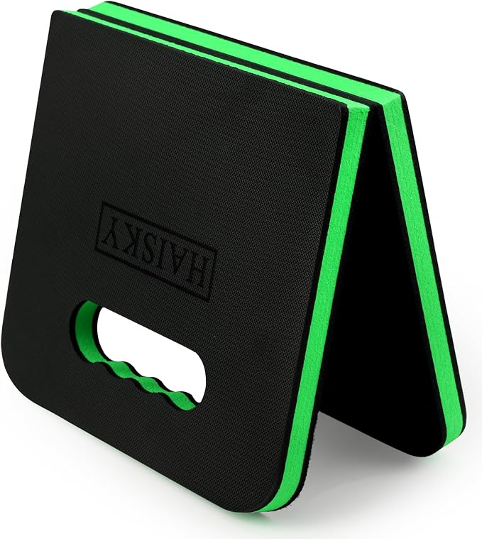 Foldable Extra Thick Kneeling Pad, 1 Pack, Green,20.4 x 11.8 in | High Density EVA Foam Cushioning for Knees, Large Foam Kneeler Mat with Handle, Waterproof Pad for Gardening,Garage,Exercise
