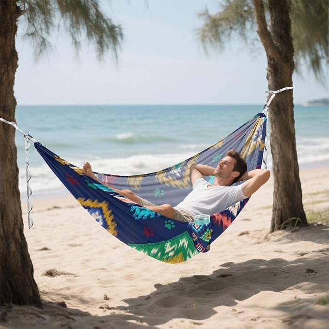Ikat Pet Camping Hammock Fabric for Outside Patio Garden