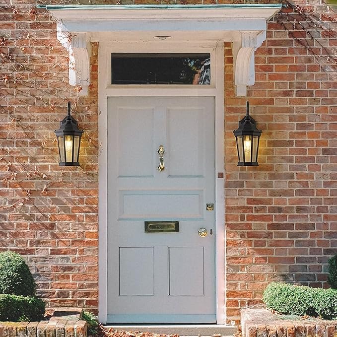 Outdoor Wall Lantern, 16'' Black Outdoor Wall Light Fixtures
