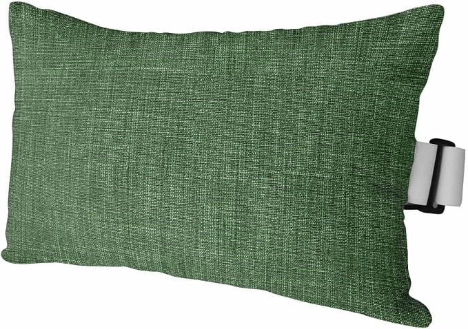 Outdoor Pillow for Chaise Lounge Chair Green Rustic Vintage Burlap Texture Outdoor Pillows Waterproof with Adjustable Strap Headrest Lumbar Pillows for Garden Patio Furniture 1 Pack 11" x 16"