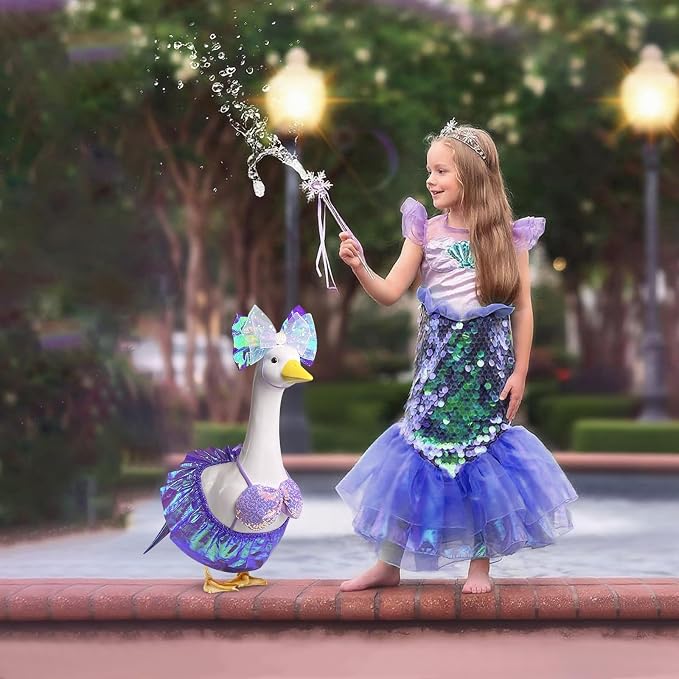 Mermaid Goose Outfits, 23 inch Bikini Porch Goose Summer Outfit. Cute Goose Clothes for Cement Goose Statue Decor