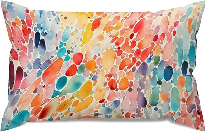 Make It Rain Fiesta Lumbar Pillowcases Rainbow Colorful Pillow Covers 16x26in Farmhouse Accent Outdoor Garden Decoration for for Home Indoor Sofa Couch Decor
