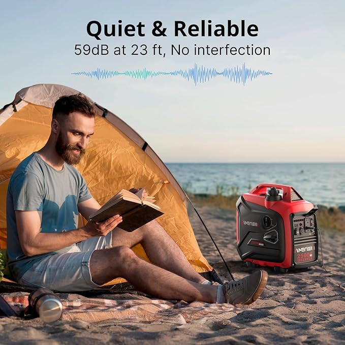 AMERISUN 2500W Inverter Generator, Ultra Quiet Small Generator for Camping, RV