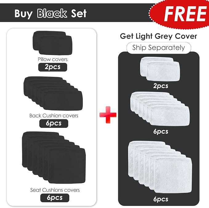 RADIATA 9 Piece Luxurious Aluminum Patio Furniture Set with Fireplace, 500 lbs Durable Outdoor Sectional Sofa, 29" Deep and Wide Big Seats, U Shaped Combo Conversation Couch for Outside Deck, Black