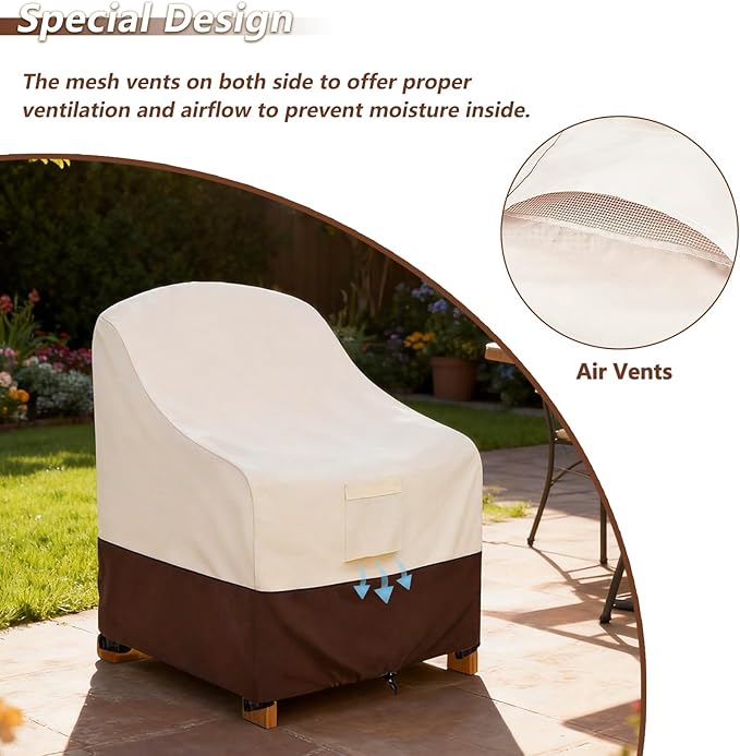 Outdoor Recliner Chair Covers 4 Pack,Patio Swivel Chair Covers,600D Heavy Duty Waterproof Patio Rocking Chairs Cover,Outdoor Furniture Covers for All Weather Protection.32 W x 35" D x 36" H