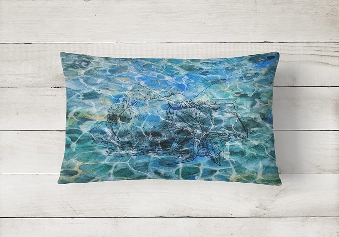 Caroline's Treasures BB5361PW1216 Hermit Crab Under Water Canvas Fabric Decorative Pillow Machine Washable, Indoor Outdoor Decorative Pillow for Couch, Bed or Patio, 12HX16W