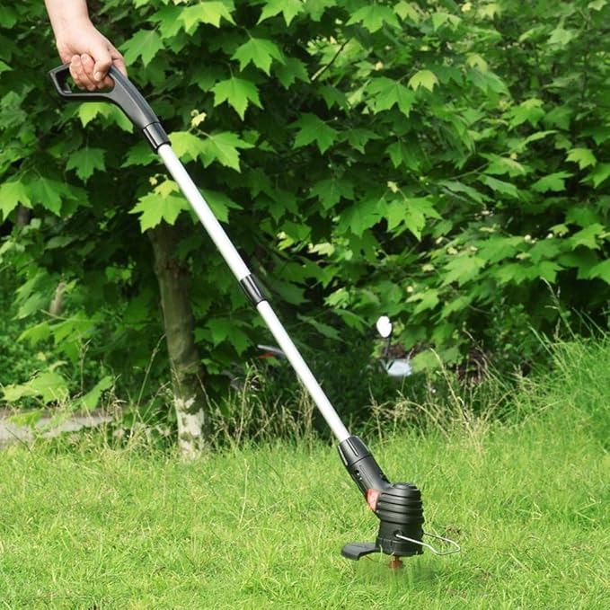 Electric Weed Wacker Cordless Stringless Garden Tool Cordless Lawn Trimmer Cordless Rechargeable Grass Trimmer String Grass Trimmer with 20 Blades for Garden Lawn Weeding (U.S. regulations)