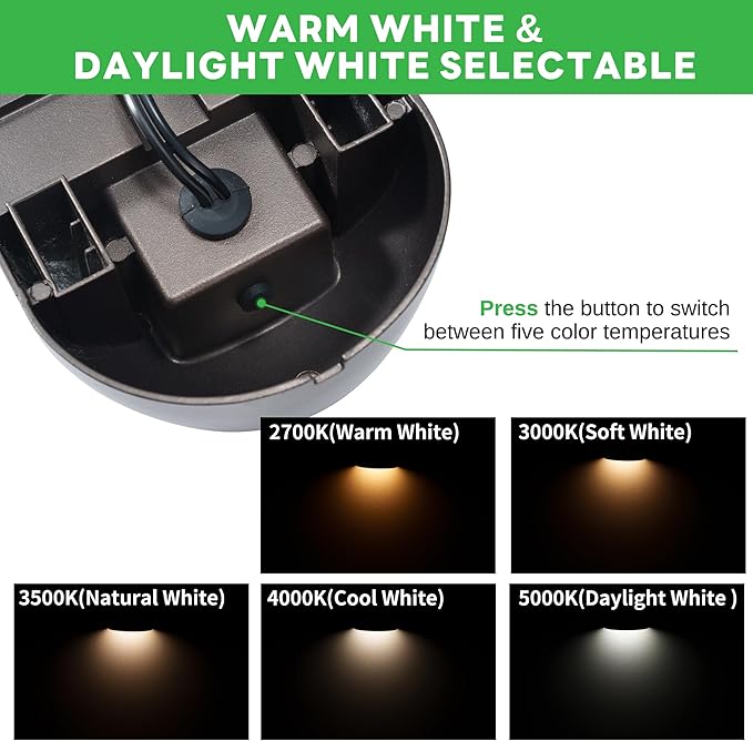 Low Voltage Deck Lights - Landscape 12V LED Step Lights Outdoor, 2700K/3000K/3500K/4000K/5000K Selectable, IP65 Waterproof Aluminum Black Lighting for Stair Yard Patio Fence 6 Pack