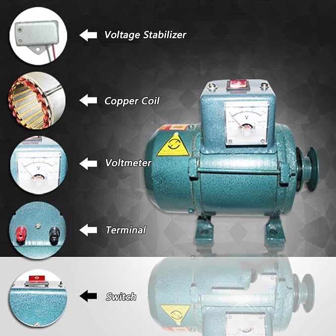 3.5kw/5kw/7kw Permanent-Magnet Generator 220V, Pure Copper Wire With Voltage Regulator Brushless Generator, Belt-Driven 3500W / 5000W / 7000W Low Maintenance For Lighting/Home Use(5000W)
