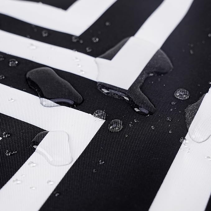 Merrycolor Set of 2 Outdoor WaterproofThrow PillowCovers Geometry Decorative Square Pillowcases Blackand White Outdoor Pillows for Patio Furniture Garden TentCouch 18 X 18 Inch Black Background