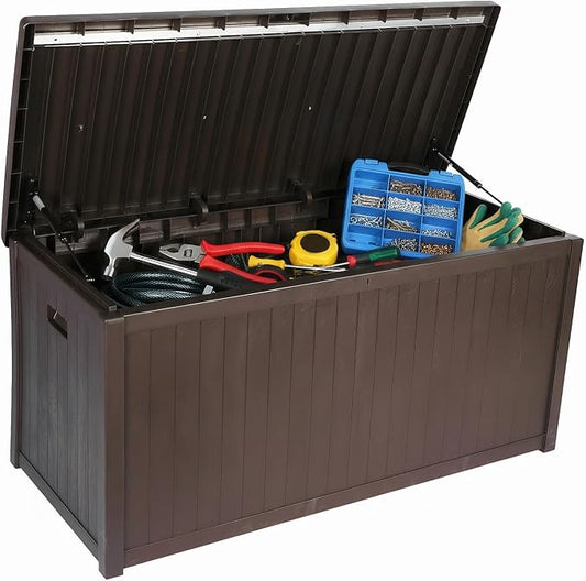 Large Outdoor Storage Boxes Waterproof Deck Box Lockable Garden Storage Box for Furniture Outside Cushions Gardens Pool Tools