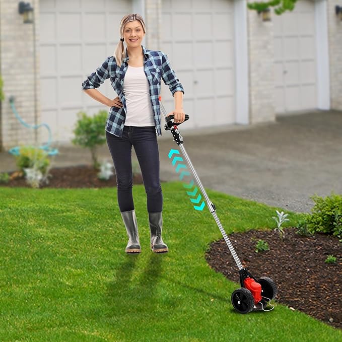Electric Cordless Weed Trimmer 800W Grass Lawn Trimmer W/Blades & Li-on Battery