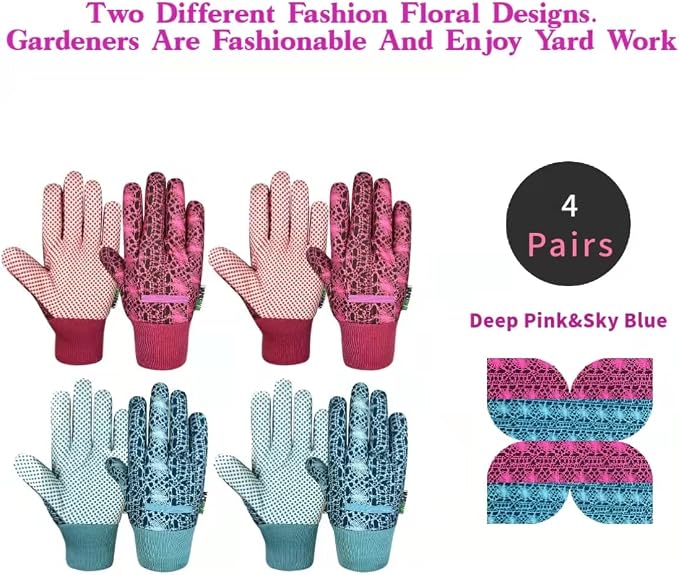 Cute Pattern Gardening Gloves,Thornproof Garden Glove,Gardener Gift | Gardening Gifts for Women,Touchscreen,Tender Thornproof,Cute Pattern,Protection Palm,Machine Washable,Adjustable Cuff