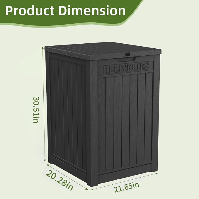ROJIK Package Delivery Box 55 Gallon with Lockable Secure,Outdoor Package Drop Container Waterproof for Porch Patio and Curbside(Black)