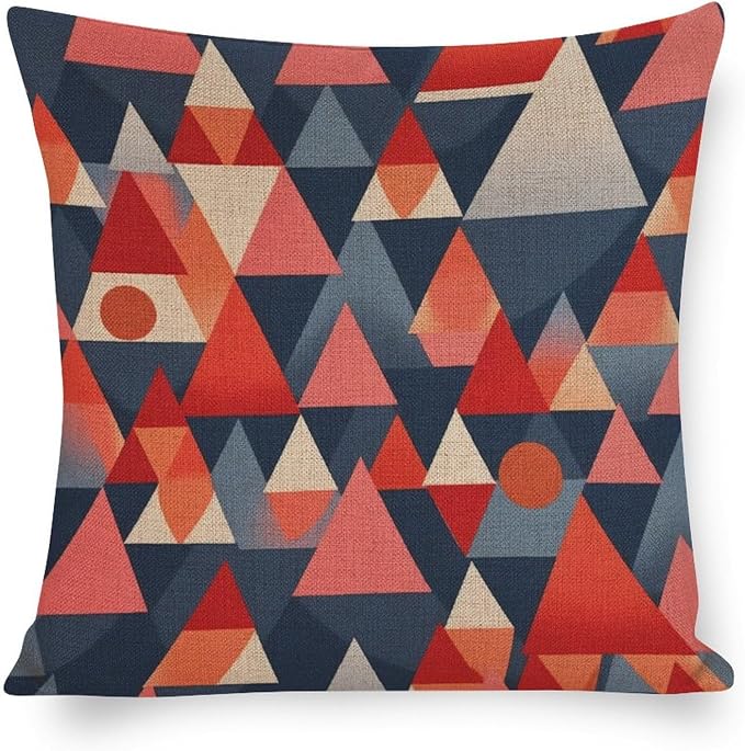 Decorative Square Pillowcase Cushion Case Mid-Century Modern Style Pillows Colorful Fun Aesthetic Mid Century Modern Gomestry Throw Pillows Cover Pillows for Couch Sofa 18"x18"