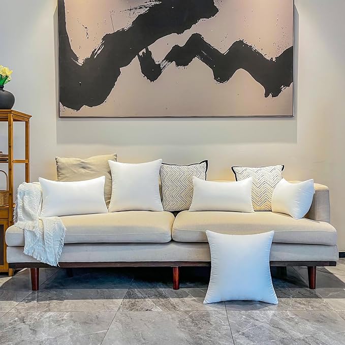 4 Pack Pillow Inserts Waterproof Outdoor 22x22 inch White | Waterproof protection.Hypoallergenic & washable. Stays plump and supportive.Ideal for indoor/outdoor use on couch or patio.
