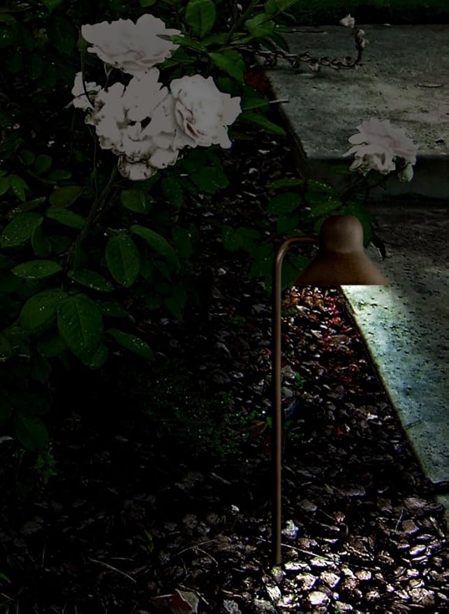 John Timberland Jayce 18 1/2" High Modern Outdoor Landscape Path Light Porch House Exterior Outside LED Bulb Weatherproof Brown Bronze Finish Aluminum Metal Shade Front Door Patio Garage Home