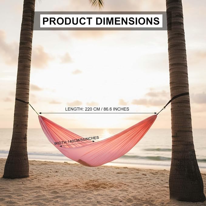 Outdoor Hanging Hammock for Adults, Foldable Travel Hammock with Lightweight Rope and Easy Installation, Perfect for Garden, Patio, Camping Trips, Relax and Enjoy Comfort Anywhere