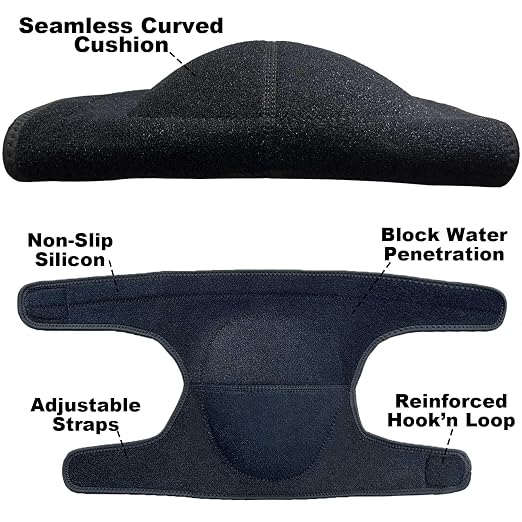 Work Knee Pads for Men Women, Adjustable Foam Cushion, Black M (1 Pair) | Waterproof Thick Kneeling Cushion, Strap on Kneepads for Gardeners, Housework, Yard, Cleaning, Flooring, Tile, Carpet Work