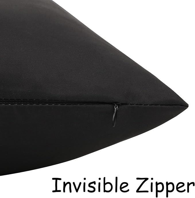 Merrycolor Set of 2 Black and White Outdoor Waterproof Pillow Covers 18x18 Welcome Throw Pillows Cover Decorative Outdoor Pillows for Patio Furniture