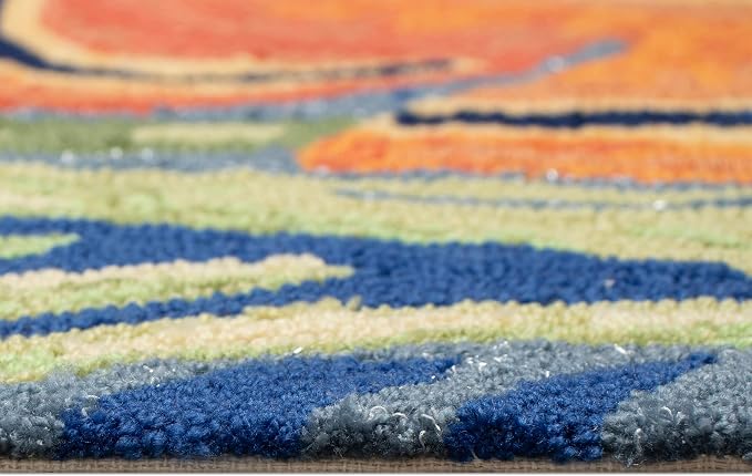 Liora Manne Ravella Indoor/Outdoor Durable Hand-Tufted UV Stabilized Rug- Tropical Fish Ocean 5' x 7'6"