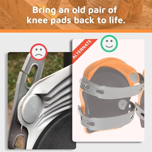 KUNN Rubber Straps for Knee Pads, Replacement Straps for Knee Pads, Set of 4, Grey