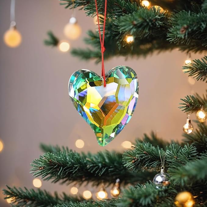 70mm Heart Crystal Prisms Suncatchers for Window Hanging Rainbow Maker Gift | Colorful,Sun Catcher Indoor Window,Glass Ornament for Christmas Tree Valentine's Anniversary Wedding Party Decoration