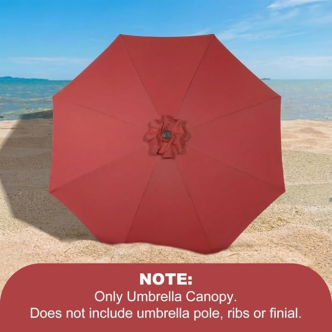 BPS Patio Umbrella Replacement Canopy for 9 ft 8 Ribs Table Umbrella, Outdoor Umbrella Replacement for Market Parasol, Canopy Only