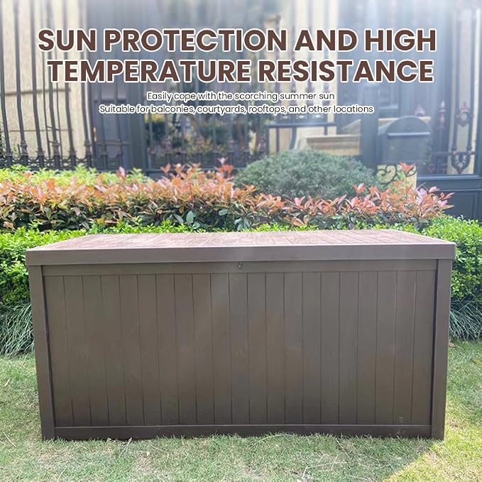 Large Outdoor Storage Boxes Waterproof Deck Box Lockable Garden Storage Box for Furniture Outside Cushions Gardens Pool Tools