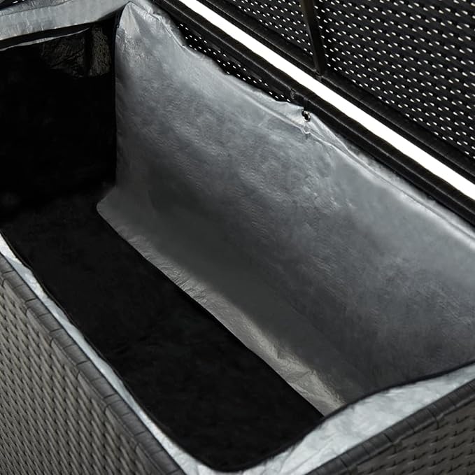 ZEYUAN Patio Storage Box Deck Storage Box Outdoor Storage Cabinet Waterproof Storage Containers Storage Outdoor Poly Rattan 39.3"x19.6"x19.6" Black