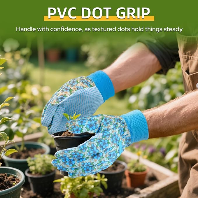 Gardening Work Gloves, Flexible and Breathable Garden Gloves, Gardening Gifts for Women, Machine Washable