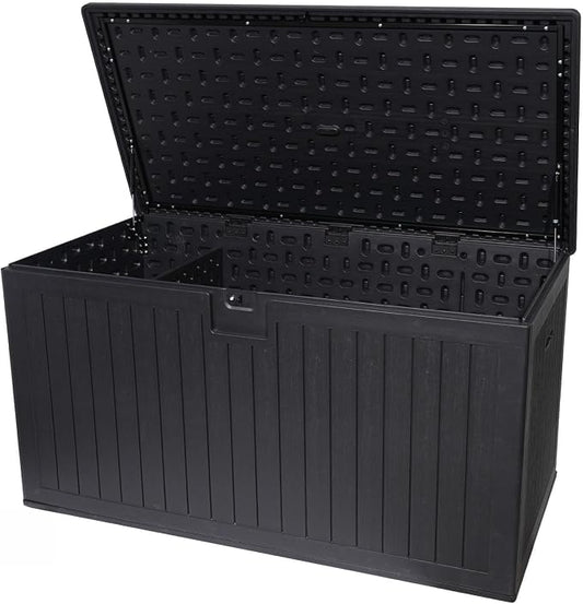 Redeer Outdoor Resin Deck Box, Dark Gray, 230 Gallons | Waterproof Storage, Lockable, UV-Resistant for All Weather, For Patio Furniture & Garden Tools & Pool Accessories