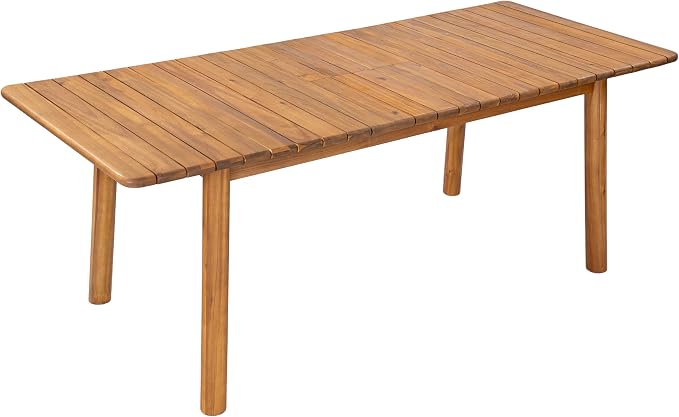 Christopher Knight Home Tanya 9 Piece Acacia Wood Outdoor Dining Table Set for 8, Extendable Dining Table and 8 Chairs with Wicker Seat & Backrest, Outdoor Patio Furniture Set, Light Grey + Teak