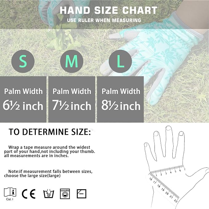 Gardening Gloves for Women, Thorn Proof Garden Gloves Yard Glove | Leather Womens Garden Gloves Puncture Resistant, Touch Screen Working Gloves for Digging, Weeding, Planting Small