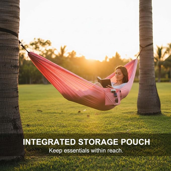 Outdoor Hanging Hammock for Adults, Foldable Travel Hammock with Lightweight Rope and Easy Installation, Perfect for Garden, Patio, Camping Trips, Relax and Enjoy Comfort Anywhere