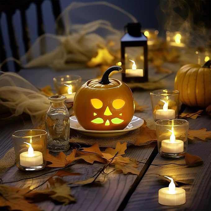 Topstone Flameless LED Candles with Remote Control - Warm White Flickering Battery Operated Candles, 400+ Hours,Timer Function, 4H/6H/8H Auto-Off,Electronic Tea Lights for Home Decor, Wedding, Party