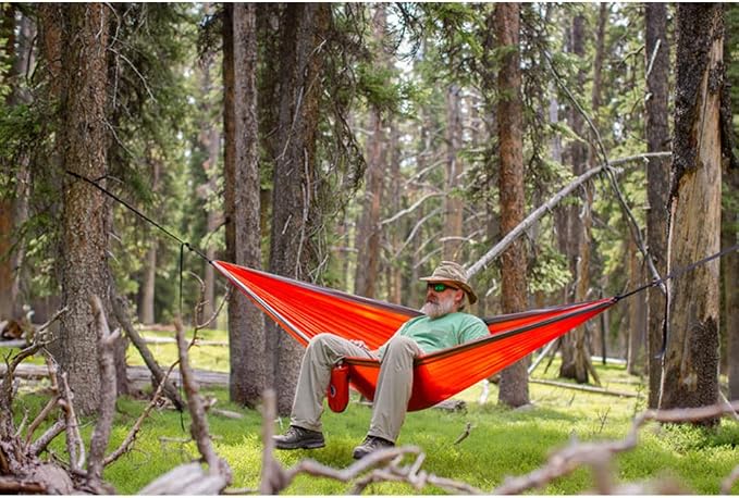 YUKON OUTFITTERS Outdoor Camping Patriot Hammock w/Tree Straps, Barksdale/Olive