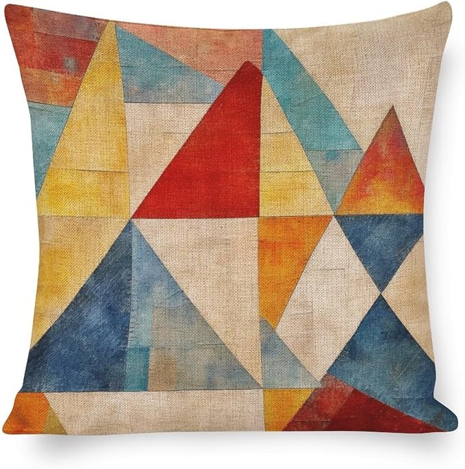 Pillow Covers Colorful Fun Aesthetic Mid Century Modern Gomestry Decorative Pillow Cover Mid-Century Modern Style Decorative Pillow 20"x20" Cushion Case for Sofa Couch Gfit for Teacher