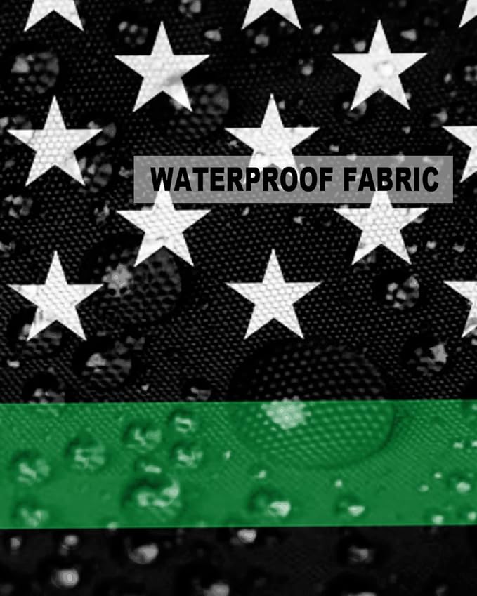 Outdoor Waterproof Pillow Covers Set of 2, Thin Green Line Flag Border Patrol, Park Ranger and Conservation Officer Patio Throw Pillow Covers, Decorative Cushion Case for Sofa Furniture, 26x26 Inch