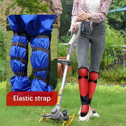 OLizee® 1 Pair Adjustable Trimmer Gaiters Mowing Shin Guards Gardening Knee Pads Chainsaw Shin Guards Weed Eating Leg Protectors for Outdoor Activities Black