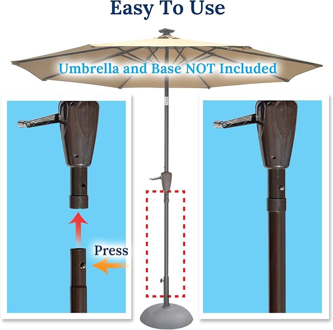 BenefitUSA 1.5" Diameter Patio Umbrella Replacement Lower Pole with Bullet Buckle(33.5“L x 1.5''(Dia))