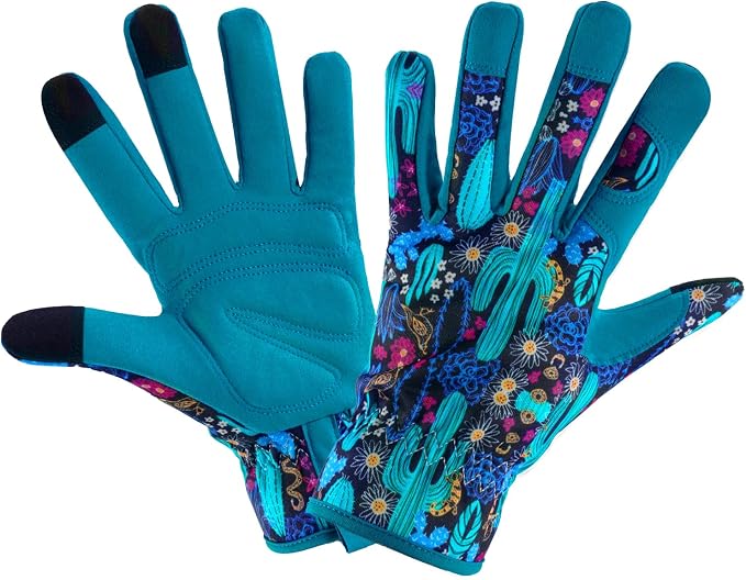 Gardening Gloves for Women, Touchscreen Printed Thorn-Proof | Non-Slip Work Gloves, Ideal Gift for Gardeners, Suitable for Yard Landscaping, Planting & Outdoor Gardening