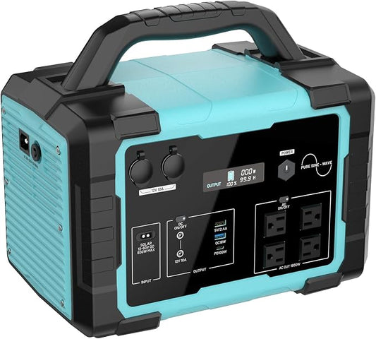 Portable Power Station 1800W (3600W Surge), 1024Wh LiFePO4 Solar Generator, 1.5H Fast Charging Home Battery Backup with 4 AC Outlets, Emergency Power Supply for Camping, RV, Off-Grid