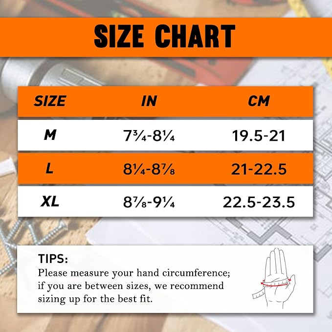 HANDLANDY Leather Gardening Gloves, Leather Work Gloves for Men Women | Durable Utility Men Women Garden Yard Working Glove, for Landscaping, Mechanic, Construction, Driving, Farming, Ranching